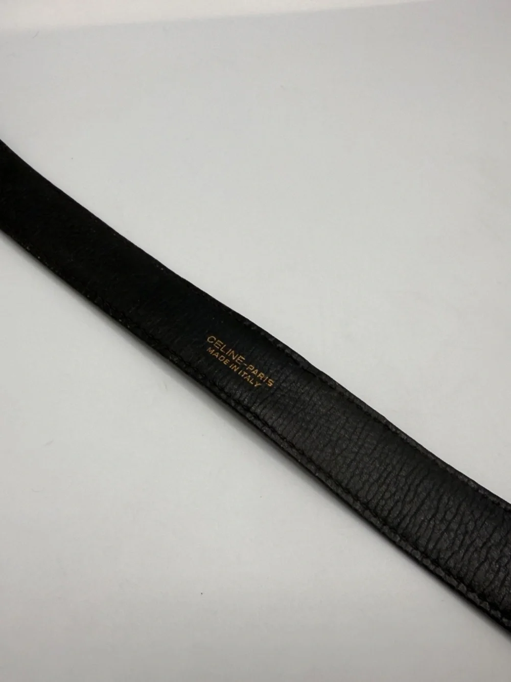 ALLURING CELINE LIMITED EDITION CARRIAGE BLACK LEATHER BELT! (ITALY)